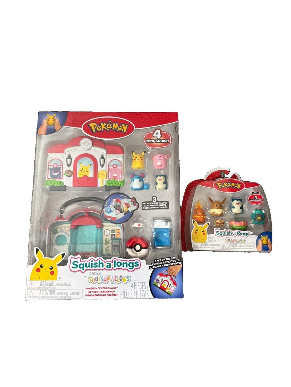 Pokemon Squish-a-longs Lot 3 Pieces Playset + 4 minor squish Figure SetsNEW